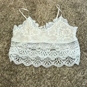 White lace tank top